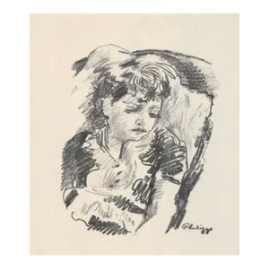 1950s Robert Philipp Portrait Lithograph