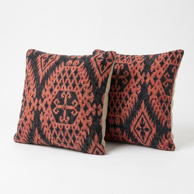 This beautiful 16'' x 16'' Turkish Kilim pillow cover set was made from authentic handwoven flatweave kilim. The...