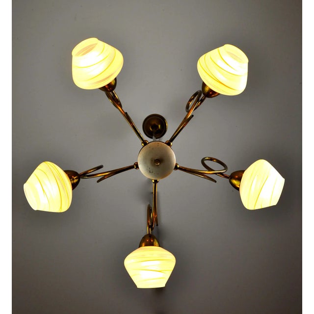Gold Mid-Century Sputnik Ceiling Lamp For Sale - Image 8 of 11