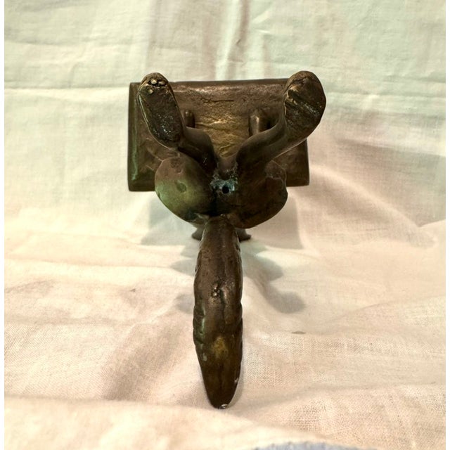 1940s Vintage Fox Figurine Bronze Card Holder For Sale - Image 5 of 8