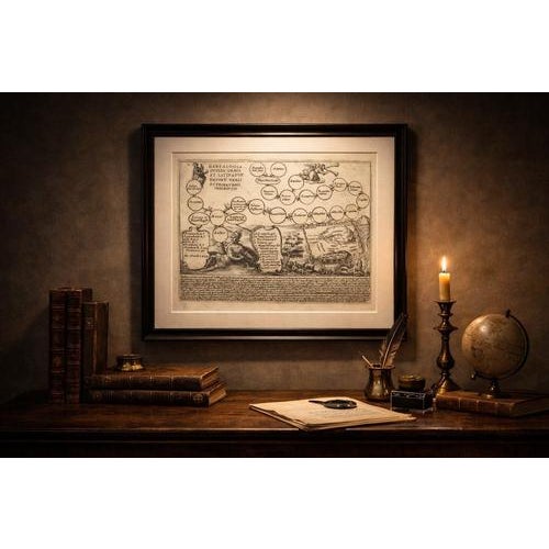 Genealogy of the Founders of Rome – Giacomo Lauro Engraving, c.1612 A rare and visually engaging early 17th-century...