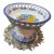 Vestal Hand Painted Ceramic Pedestal 7” Bowl From Alcobaca Portugal For Sale
