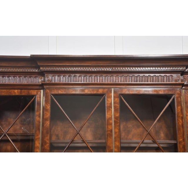 George III Mahogany Breakfront Library Bookcase, 1890s For Sale - Image 10 of 18