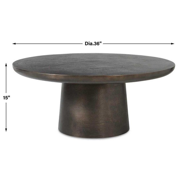 2020s Outdoor Indoor Round Bronzed Round Coffee Table For Sale - Image 5 of 5