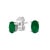 Immerse yourself in the splendor of these resplendent stud earrings, each adorned with a natural, oval-cut green emerald,...