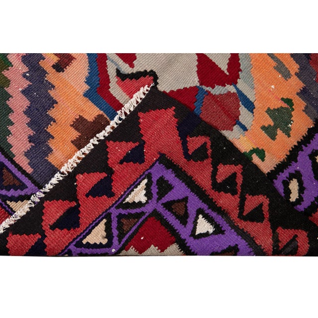 Mid-20th Century Vintage Kilim Runner Rug 3' 4" X 10' 7''. For Sale - Image 4 of 13