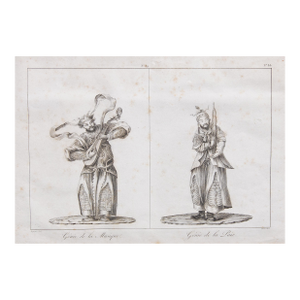 French Orientalist Engraving Genius of Music & Genius of Peace 1808 De Guignes