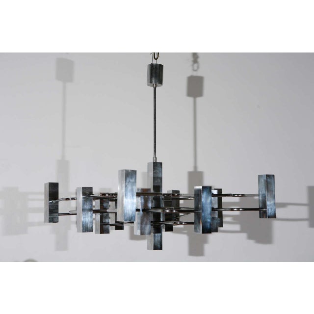1970s Boulanger Chrome Chandelier For Sale - Image 10 of 10
