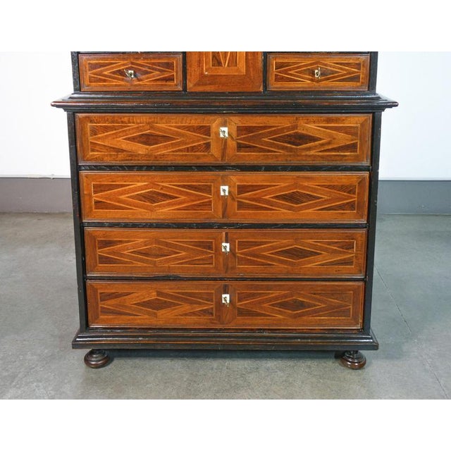 Inlaid Wooden Coin Cabinet, 1700s For Sale - Image 6 of 18