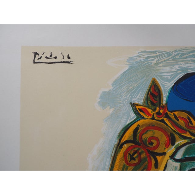 Vintage Woman with Turkish Cap Lithographic Poster after Pablo Picasso For Sale - Image 5 of 8