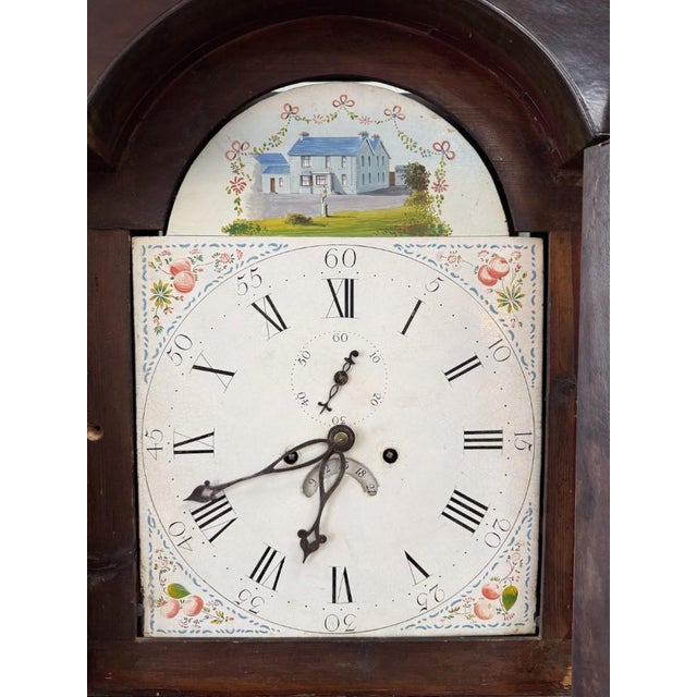 Early American Grandfather Clock Attributed to James Wilson With Hand-Painted Clock Face For Sale In Raleigh - Image 6 of 14