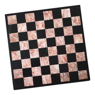 Large Marble Black and Pink Chessboard For Sale