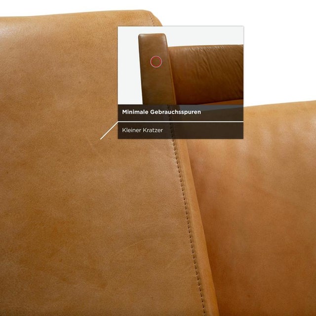 Cognac Leather 3-Seater Sofa from Machalke For Sale - Image 9 of 14