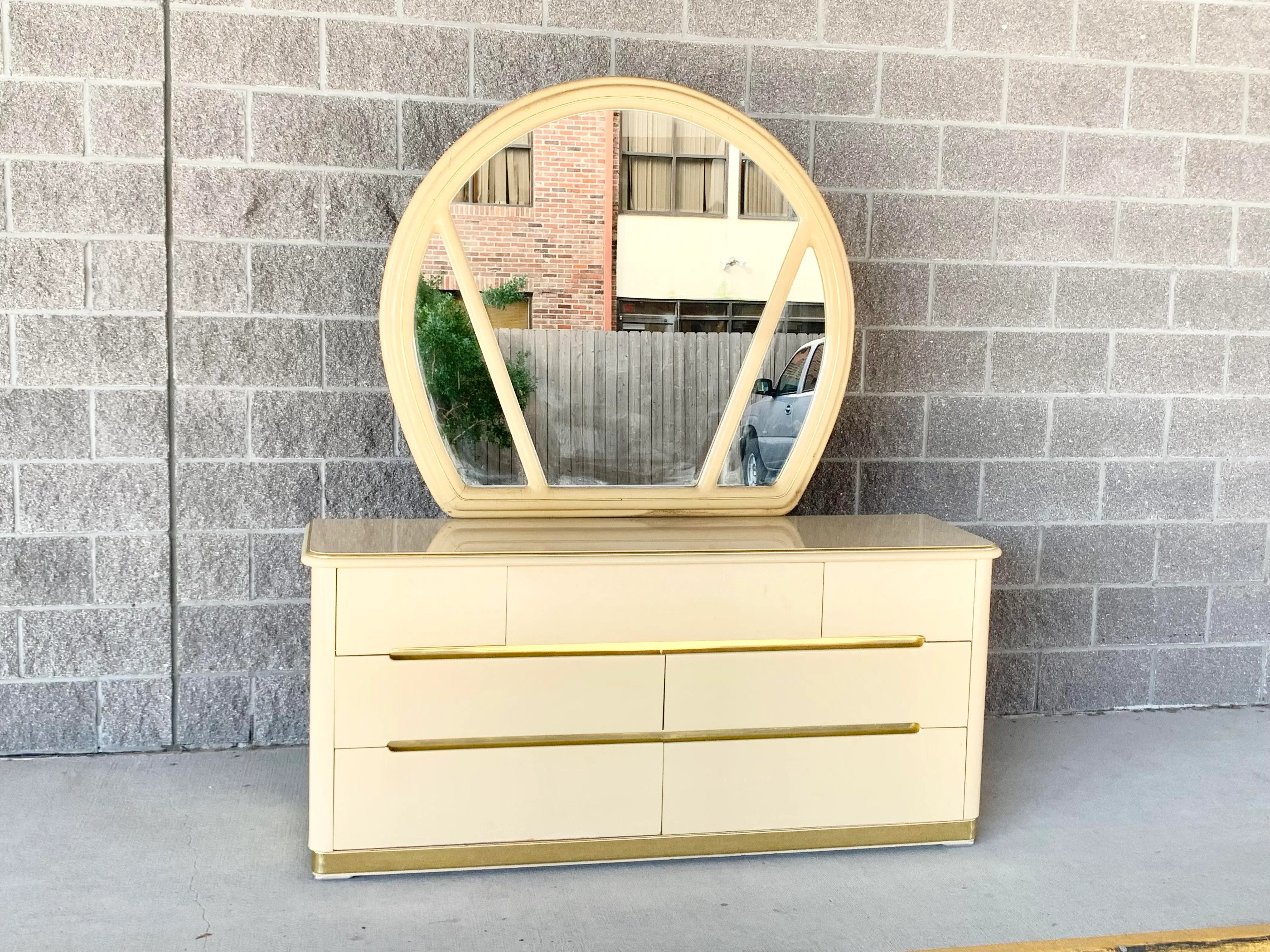Vintage Postmodern Dresser With Mirror | Chairish
