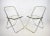 Silver Vintage Chairs by Giancarlo Piretti, 1970s, Set of 2 For Sale - Image 8 of 9