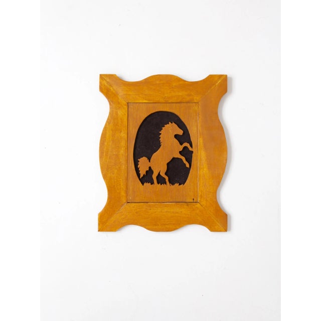 Vintage Wood Silhouette Horse Art For Sale - Image 4 of 6