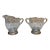Vintage Sterling Silver and Etched Glass Creamer and Sugar Set For Sale