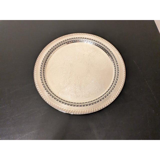 Vintage Leonard 15" Round Silverplate Platter For Sale In Saint Louis - Image 6 of 15