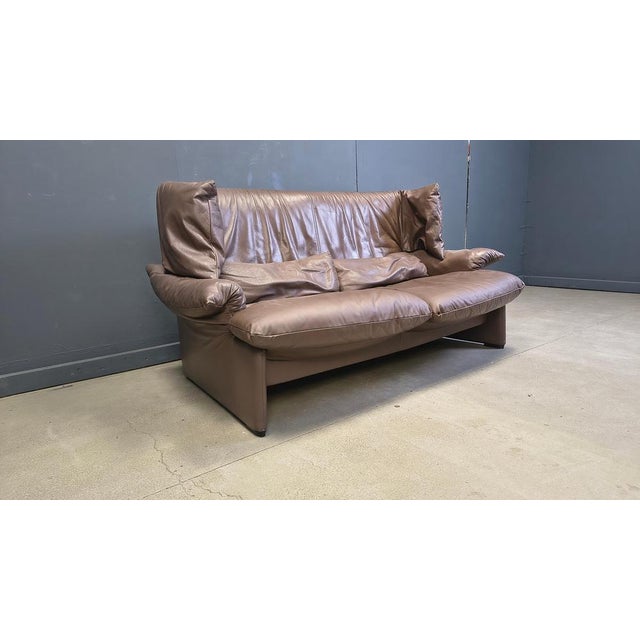 Brown Porto Venere Sofa by Vico Magistretti for Cassina, 1970s For Sale - Image 8 of 14