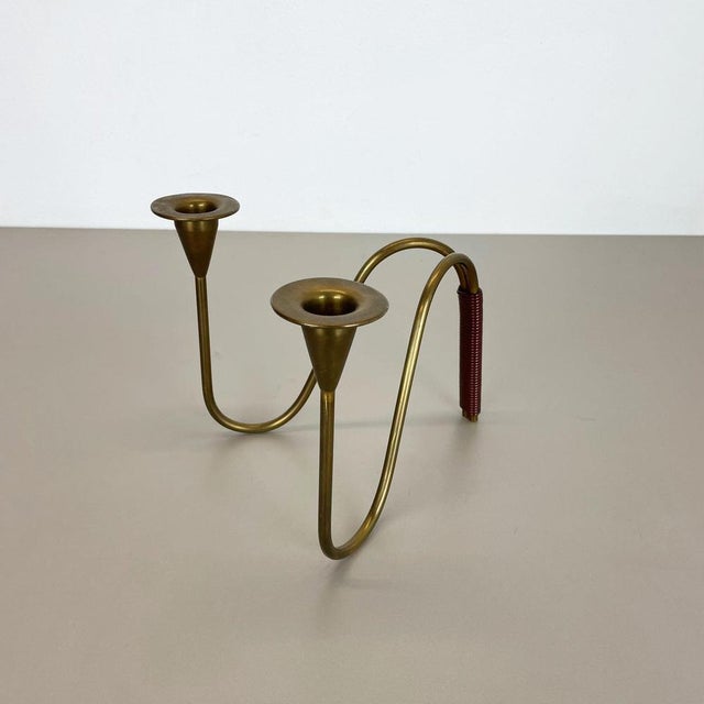 1950s Sculptural Brass Candleholder by Günter Kupetz for WMF, Germany, 1950s For Sale - Image 5 of 18