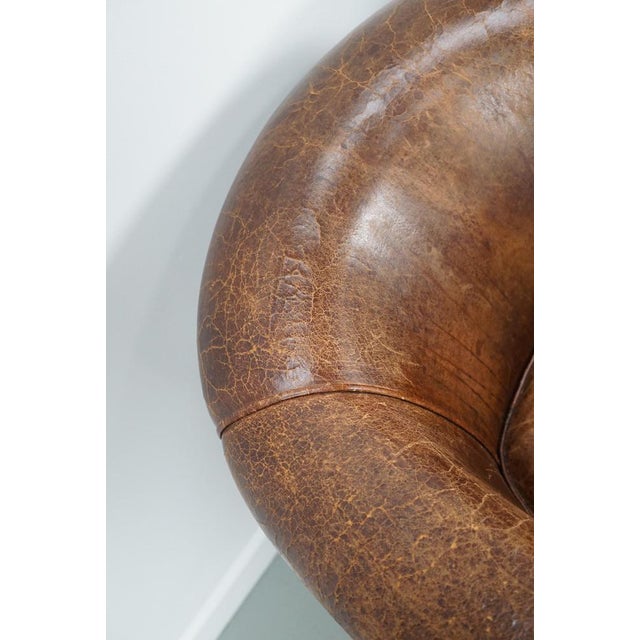 Brown Vintage Dutch Cognac Colored Leather Club Chairs, Set of 2 For Sale - Image 8 of 18