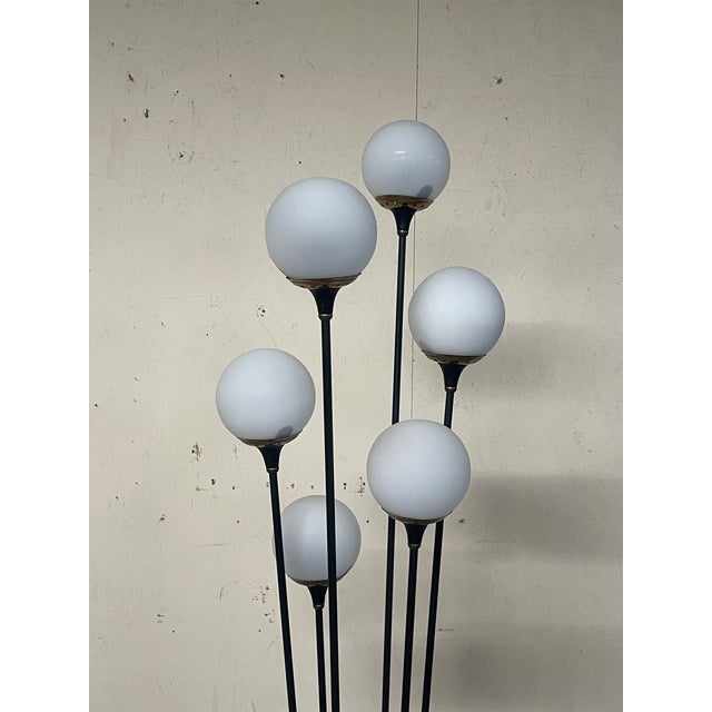 Black Alberello Glass Floor Lamp form Stilnovo, 1950s For Sale - Image 8 of 18