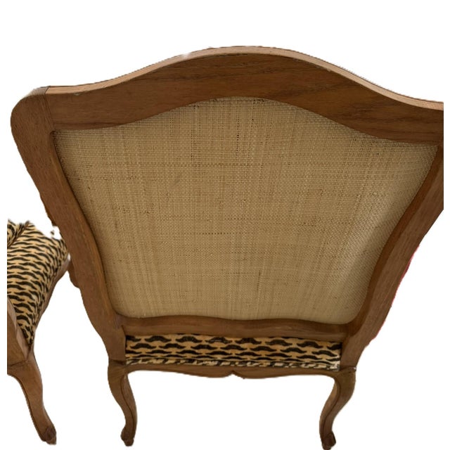 Mid 20th Century Mid 20th Century French Louis XV Style Fauteuil Armchairs (2) For Sale - Image 5 of 10