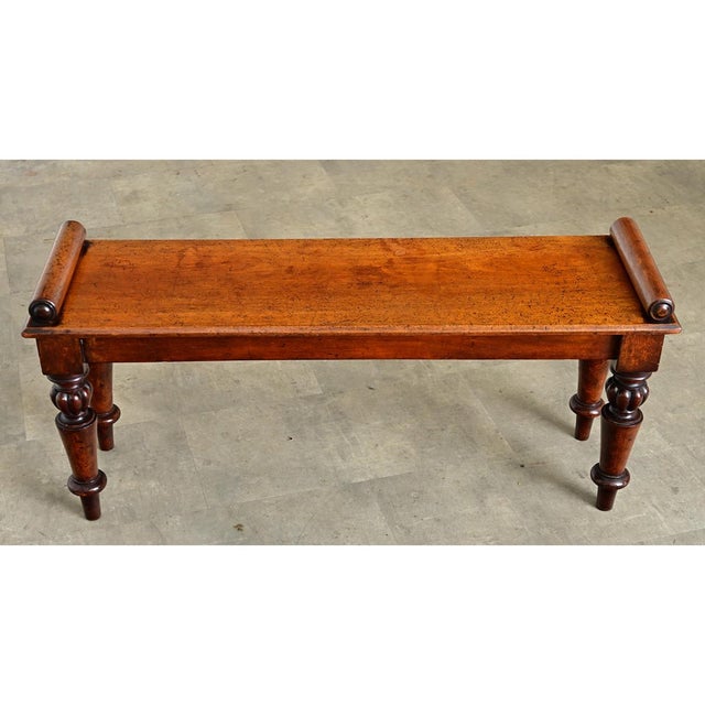 Brown English 19th Century Mahogany Window Seat For Sale - Image 8 of 10