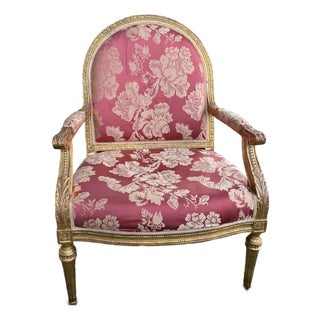 Gilded Louis XVI-Style Armchair For Sale