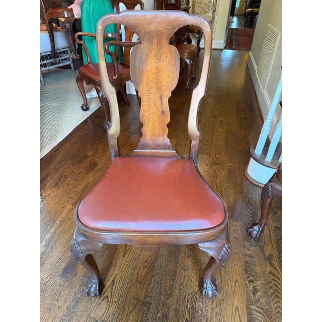 Brown Set of 6 English Dining Chairs For Sale - Image 8 of 14