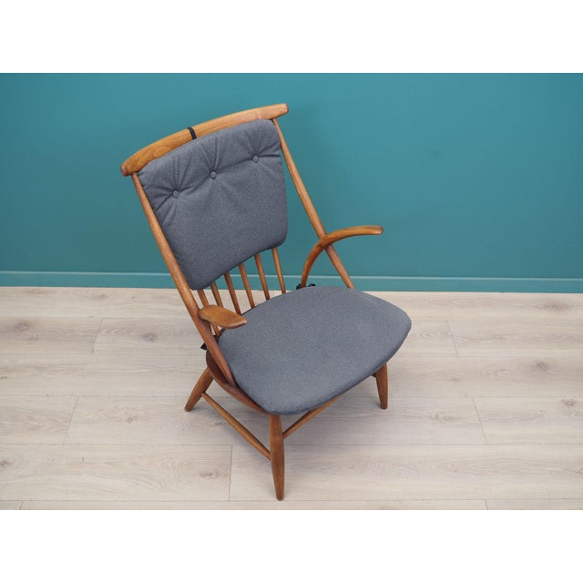 Wood Danish Beech Chair by Illum Wikkelsø for Niels Eilersen, 1960s For Sale - Image 7 of 18