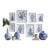 The Set Of Eight Blue & White Chinoiseries Art Gallery Dimensions of pieces: 12 x 1 x 18.5 15 x 1 x 18 11 x 1 x 14 9.5 x 1...