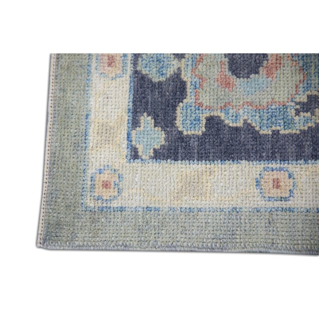 Turkish Oriental 21st Century Hand Knotted Ash Grey & Mid Grey Turkish Oushak Rug 6'4" X 8'10" For Sale - Image 3 of 6