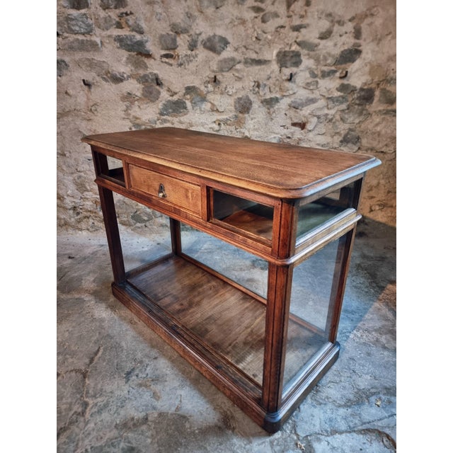 Antique French Oak Display Cabinet / Shop Counter with Glass Panels, 19th Century For Sale - Image 6 of 18