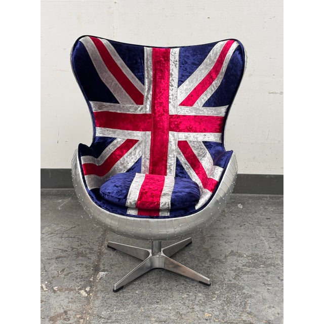 Acme Furniture Brancaster Union Jack Egg Chair For Sale - Image 10 of 12