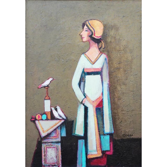 2012 "Still Life Lady With Birds" Abstract Figurative Portrait of a Lady With Birds by David Adickes For Sale - Image 9 of 13