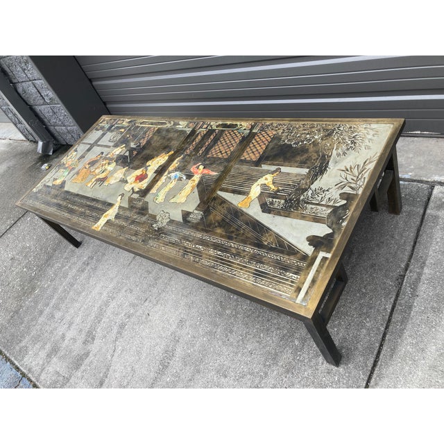 Mid 20th Century Philip and Kelvin LaVerne Chin Ying Bronze Coffee Table With Reverse Ordered and Misspelled Signature For Sale - Image 10 of 11