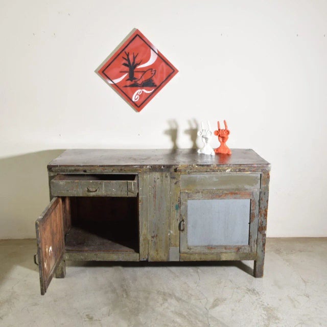 Industrial Industrial Wooden Workbench, 1930s For Sale - Image 3 of 10