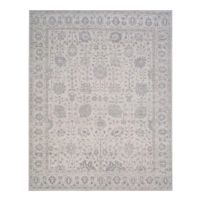 Pasargad Home Oushak Ivory Wool Area Rug, 7'11'' X 9'11'' For Sale