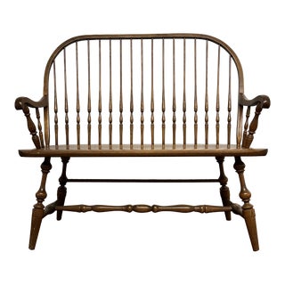 1970s Signed Hitchcock Windsor Bench For Sale