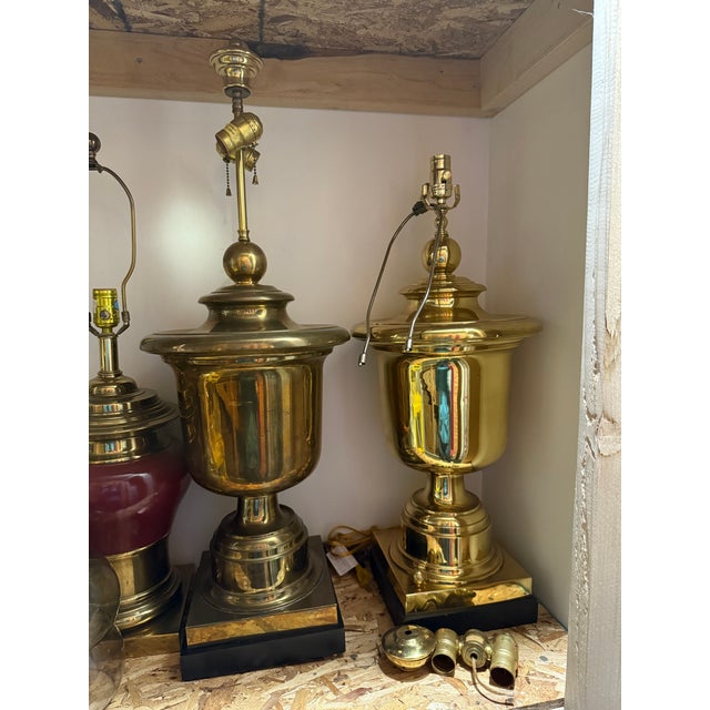 A Pair of 1960s Chapman Brass Urn Style Table Lamps For Sale - Image 17 of 18