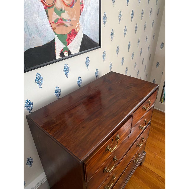 Wood Antique Mid-1700s British Chippendale Mahogany Chest For Sale - Image 7 of 14