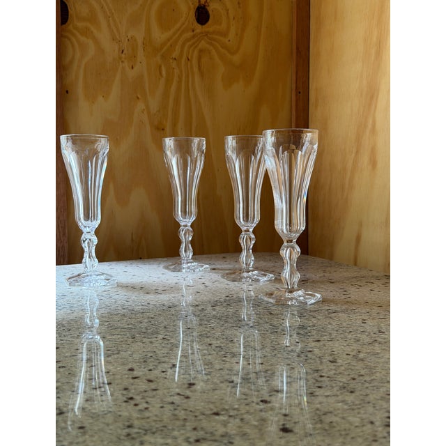 Vintage Crystal Champagne Flutes, France, 1920s, Set of 8 For Sale - Image 17 of 18