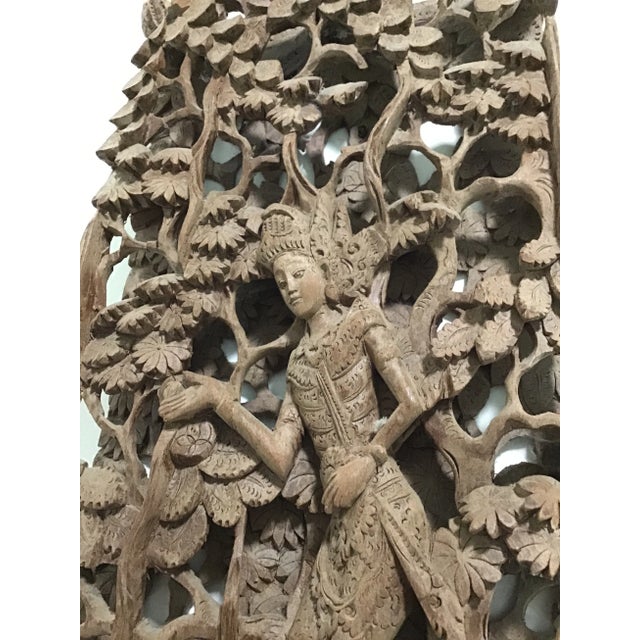 Figurative Balinese Hand Carved Hindu Goddess Woman Sculpture For Sale - Image 3 of 10