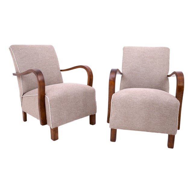 Art Deco Armchairs by J. Halabala, Czechoslovakia, 1960s, Set of 2 For Sale