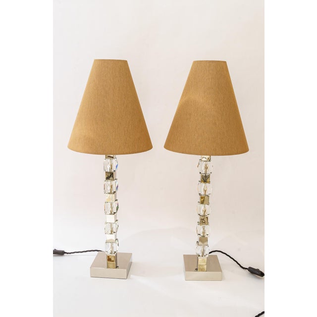 Mid-Century Modern Large Nickel Table Lamps from Bakalowits & Söhne, 1950s, Set of 2 For Sale - Image 3 of 16