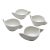 1990s Postmodern Villeroy & Boch "Flow" White Porcelain Handled Bowls - Set of 4 For Sale