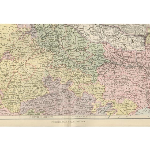 Antique Maps of India by Bartholomew for Black's General Atlas, 1884, Set of 2 For Sale - Image 6 of 12
