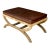 Vintage Rattan and Leather Bench For Sale