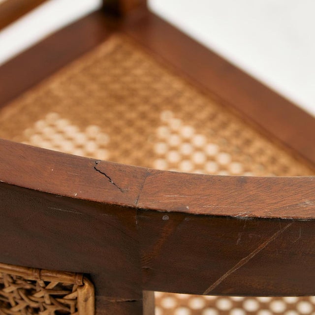 Beech and Rattan Armchair, 1970s For Sale - Image 9 of 18